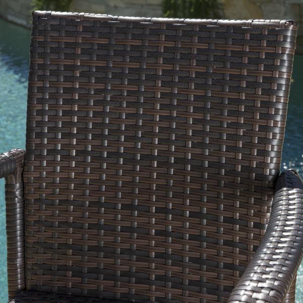 Gdf Studio Stewart 30-Inch Outdoor Brown Wicker Barstool (Set Of 4)