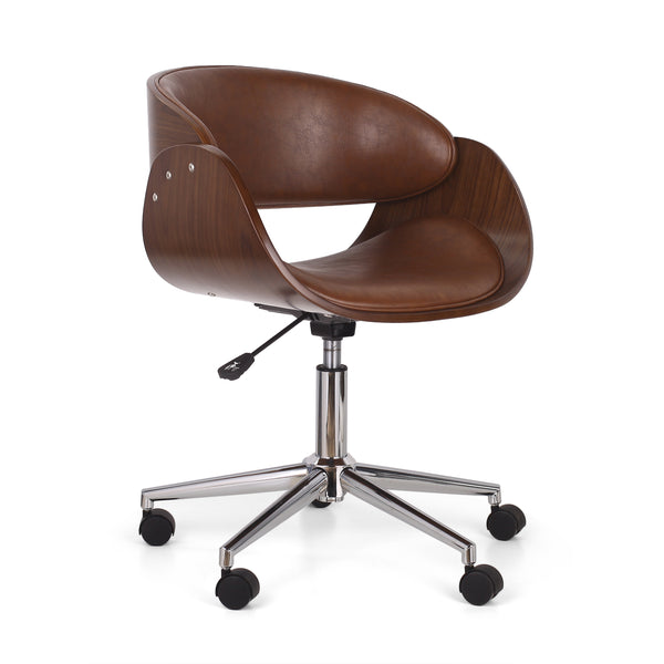 Gdf Studio Stillmore Mid-Century Modern Upholstered Swivel Office Chair