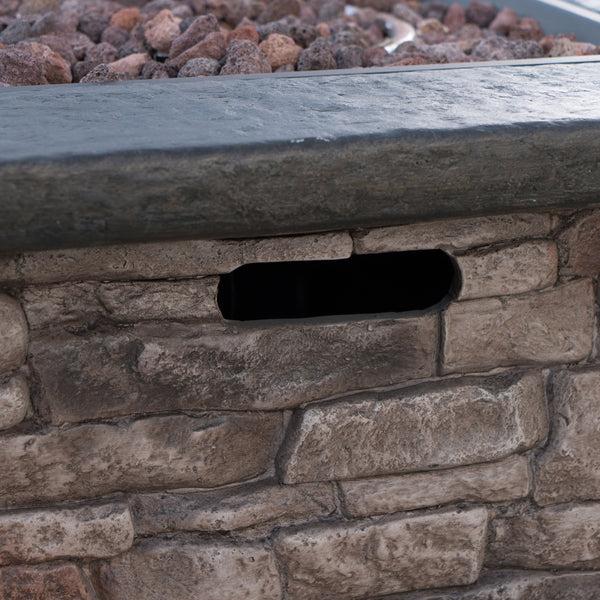 Gdf Studio Stone Outdoor Natural Stone Finished Propane Fire Pit 40 000 BTU