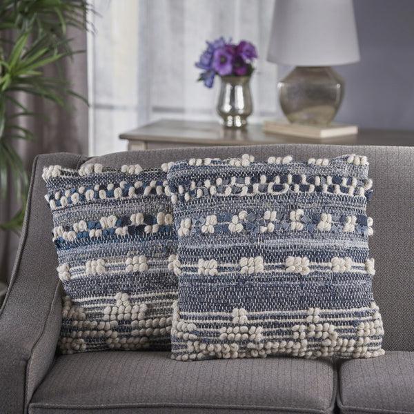 Gdf Studio Storey Handcrafted Boho Denim And Fabric Pillow