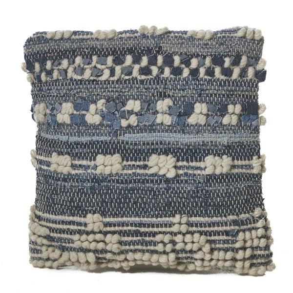 gdf studio Storey Handcrafted Boho Denim and Fabric Pillow