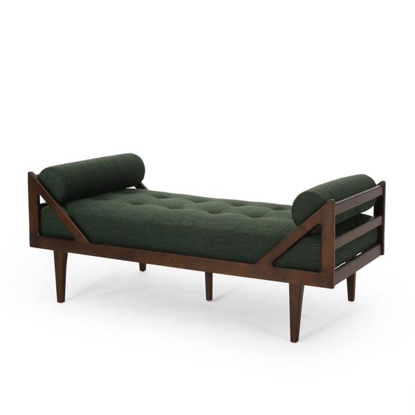 Gdf Studio Sumner Contemporary Tufted Chaise Lounge With Rolled Accent Pillows