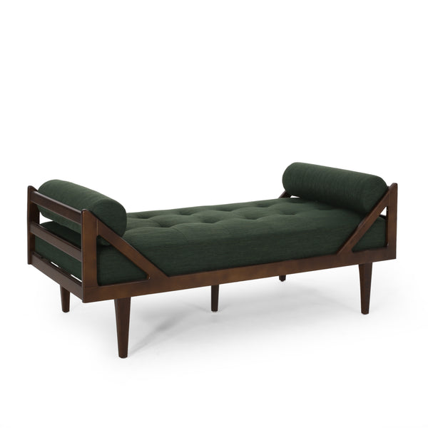 Gdf Studio Sumner Contemporary Tufted Chaise Lounge With Rolled Accent Pillows