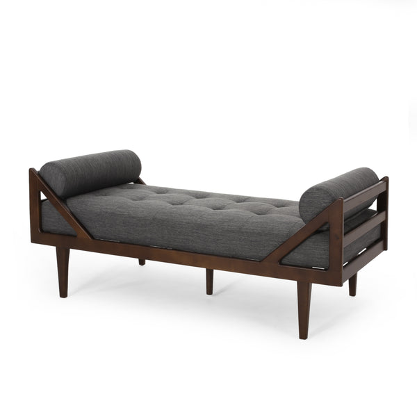 gdf studio Sumner Contemporary Tufted Chaise Lounge with Rolled Accent Pillows