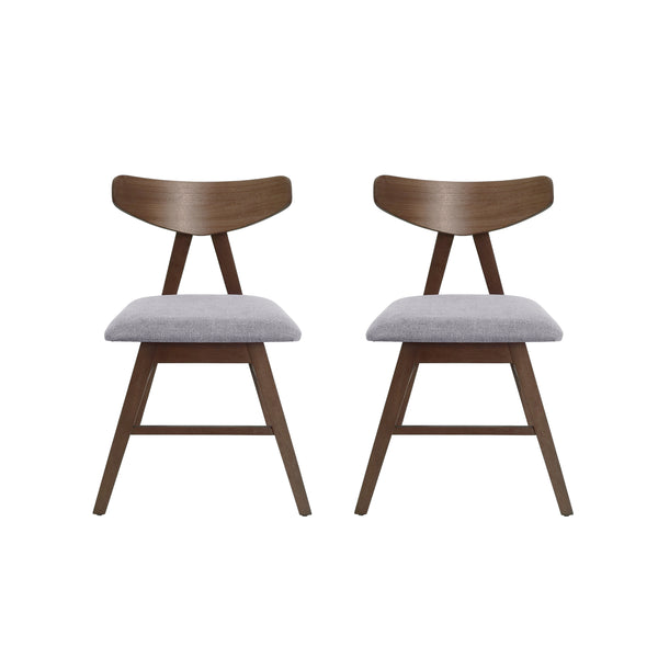 Gdf Studio Sunapee Mid Century Modern Fabric Upholstered Wood Dining Chairs Set Of 2