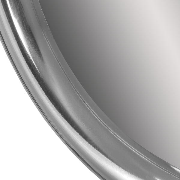 Gdf Studio Sunbury Modern Handcrafted Round Aluminum Wall Mirror Silver