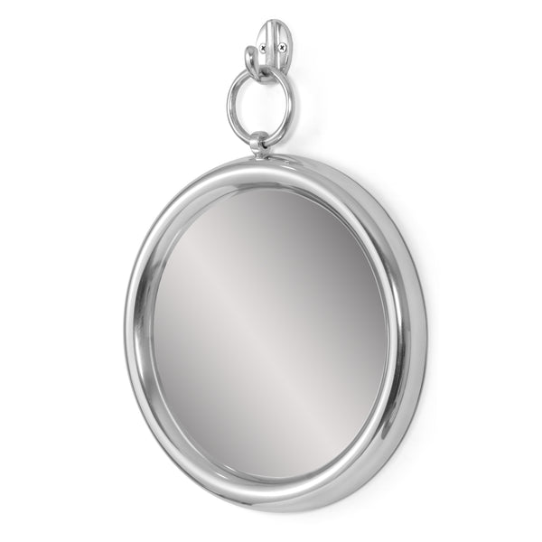 gdf studio Sunbury Modern Handcrafted Round Aluminum Wall Mirror Silver