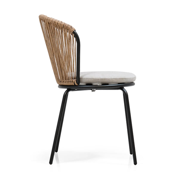 Gdf Studio Sunny Indoor & Outdoor Rattan Dining Chair With Cushion Set Of 2