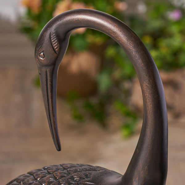 Gdf Studio Sunny Outdoor 39-Inch Bronze Cast Aluminum Crane Garden Statue