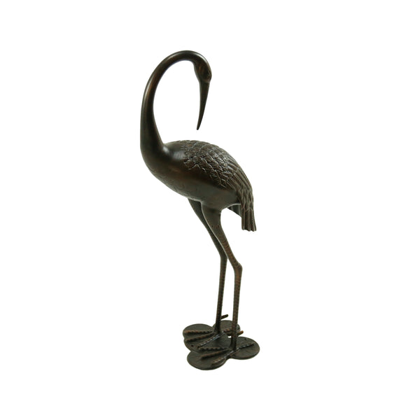 gdf studio Sunny Outdoor 39-Inch Bronze Cast Aluminum Crane Garden Statue