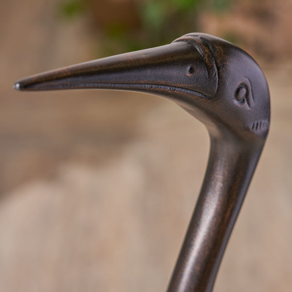 Gdf Studio Sunny Outdoor 43-Inch Bronze Cast Aluminum Crane Garden Statue
