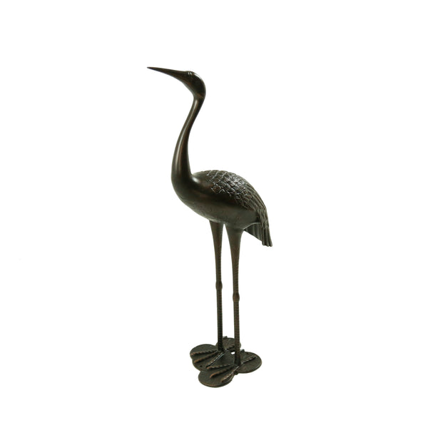 gdf studio Sunny Outdoor 43-Inch Bronze Cast Aluminum Crane Garden Statue