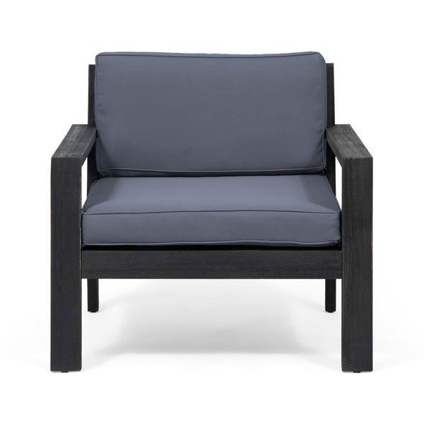 Gdf Studio Susan Outdoor Acacia Wood Club Chairs With Cushions (Set Of 2)