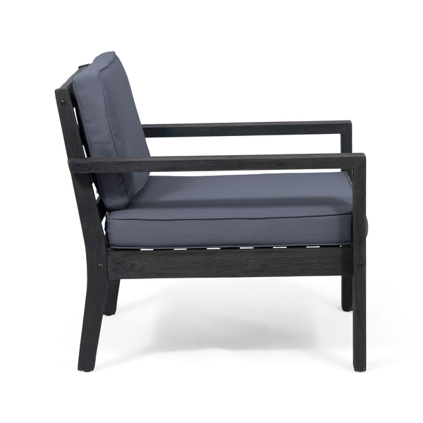 Gdf Studio Susan Outdoor Acacia Wood Club Chairs With Cushions (Set Of 2)