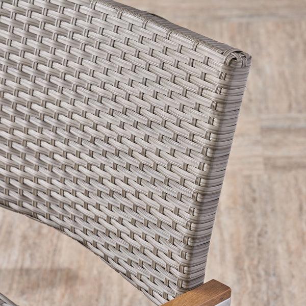 Gdf Studio Swarthmore Outdoor Aluminum Dining Chairs With Faux Wood Accents