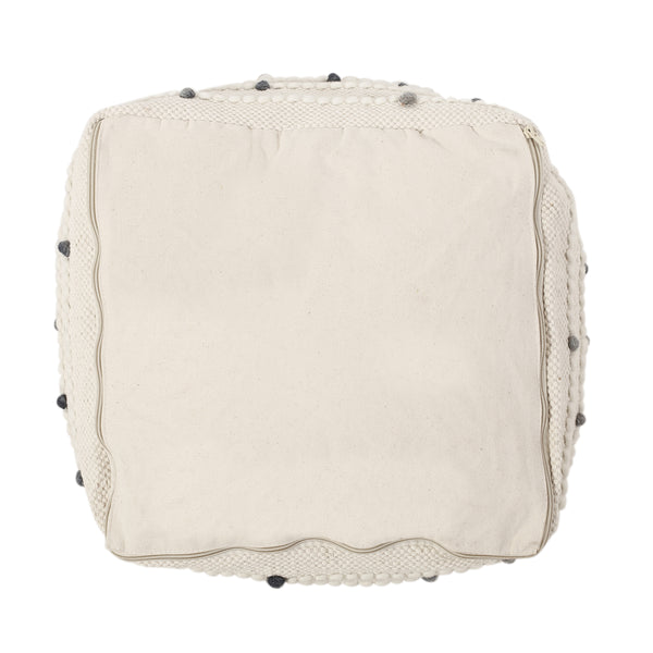 Gdf Studio Swint Pates Boho Handcrafted Fabric Cube Pouf Ivory And Blue