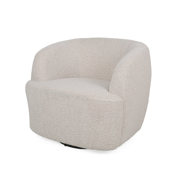 Gdf Studio Sydmor Contemporary Boucle Upholstered Swivel Club Chair