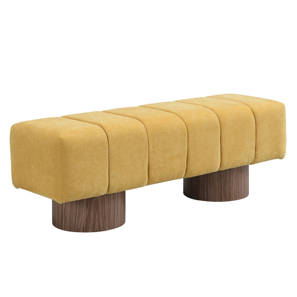 Gdf Studio Sylithar Chenille Fabric Upholstered Dining Bench End Of Bed Entryway Bench Ottoman