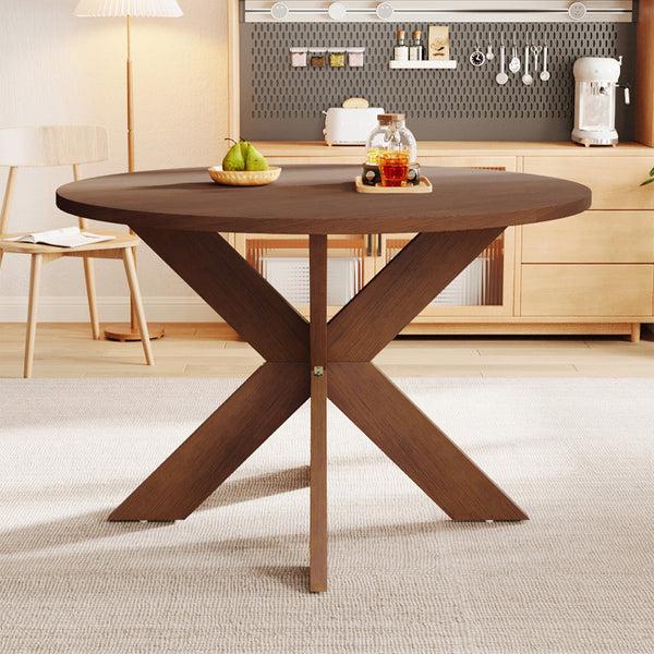 Gdf Studio Sylquinn Round Dining Table Modern Farmhouse Kitchen Table Cherry