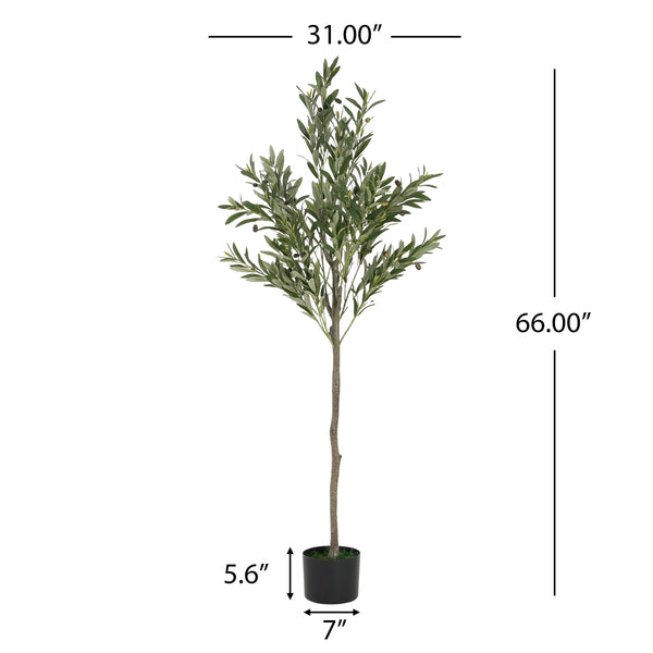 Gdf Studio Sylvar 66" Artificial Olive Tree With Pot