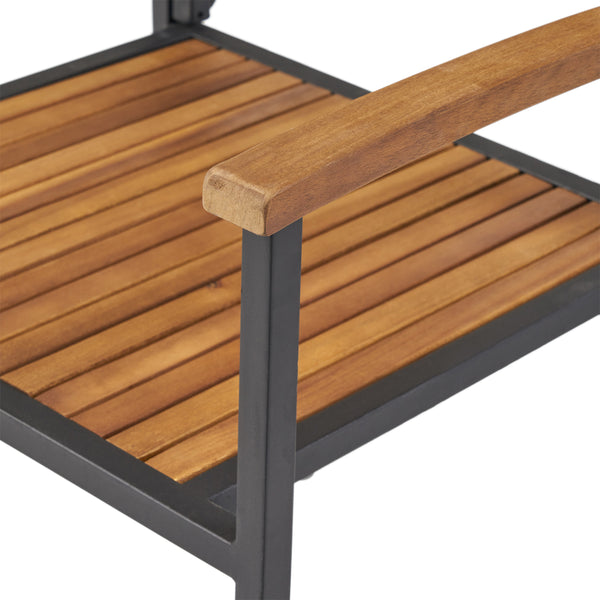 Gdf Studio Tabitha Outdoor 4 Seater Acacia Wood Square Dining Set