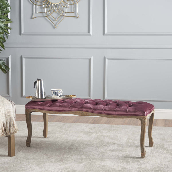 gdf studio Talia Elegant Tufted New Velvet Cushion Bench
