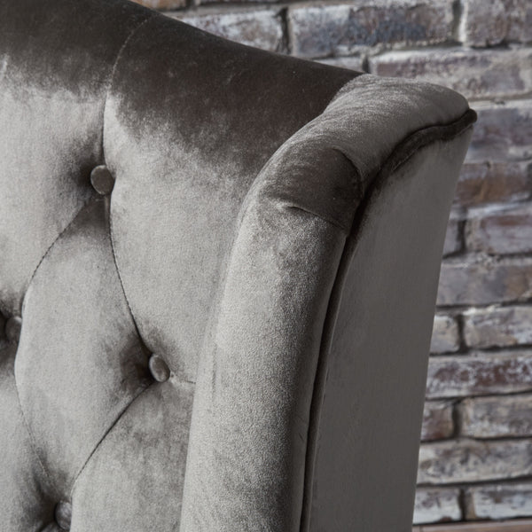 Gdf Studio Talisa Winged High-Back Tufted New Velvet Club Chair