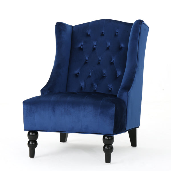 gdf studio Talisa Winged High-Back Tufted New Velvet Club Chair