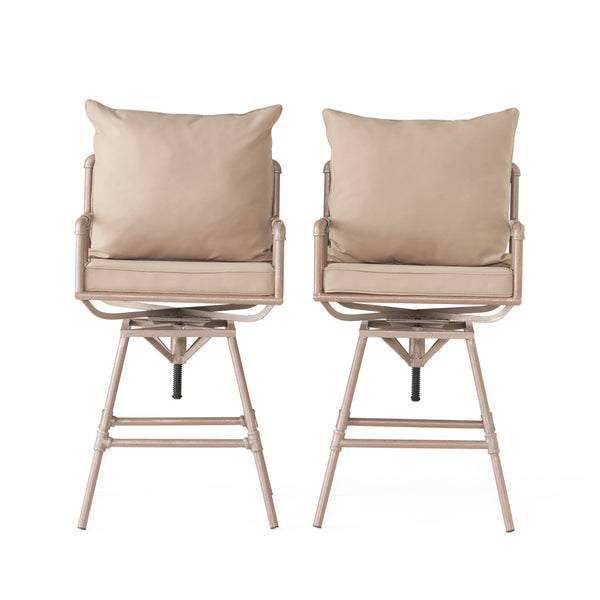 gdf studio Tallahassee Outdoor Adjustable Pipe Barstools Set of 2