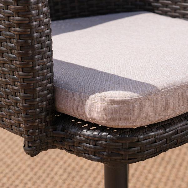 Gdf Studio Tammy Outdoor 6 Piece Wicker Dining Set With Concrete Dining Table And Bench
