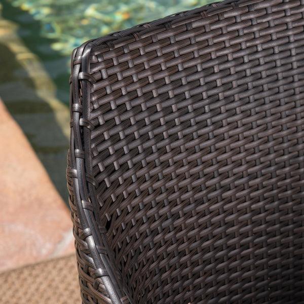 Gdf Studio Tammy Outdoor 6 Piece Wicker Dining Set With Concrete Dining Table And Bench