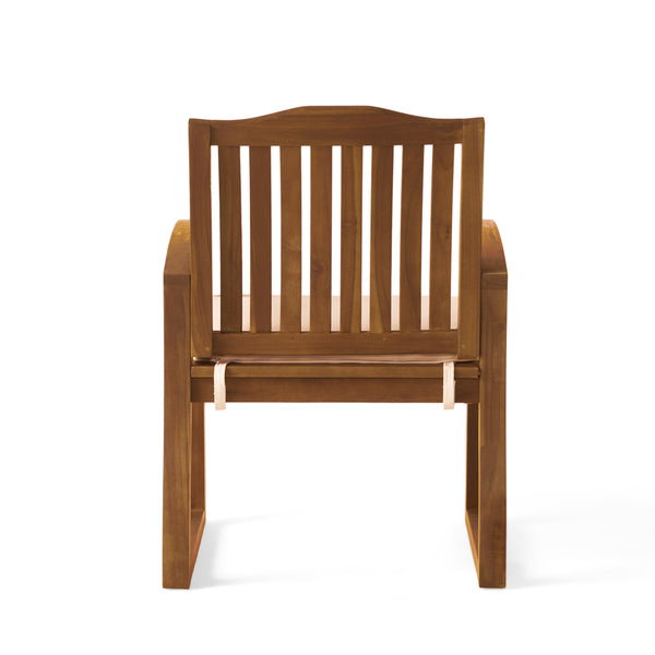 Gdf Studio Tampa Teak Finish Acacia Wood Outdoors Dining Chairs (Set Of 2)