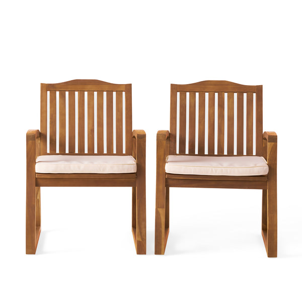 gdf studio Tampa Teak Finish Acacia Wood Outdoors Dining Chairs (Set of 2)