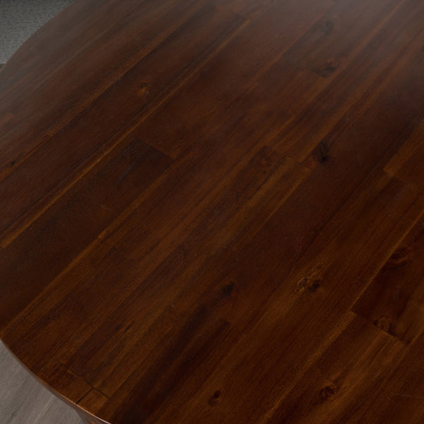 Gdf Studio Tanzania Rustic Round Mahogany Acacia Wood End Table With Criss Cross Legs