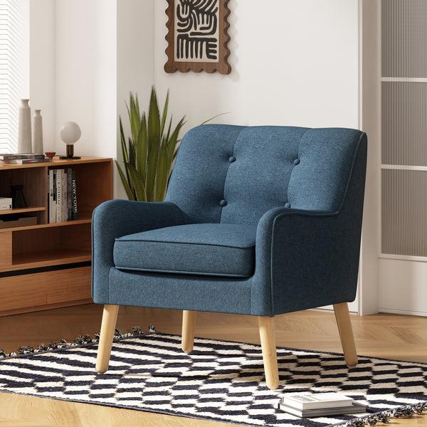 Gdf Studio Tapara Mid-Century Modern Armchair - Tufted Fabric Accent Chair