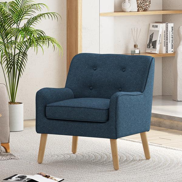 Gdf Studio Tapara Mid-Century Modern Armchair - Tufted Fabric Accent Chair