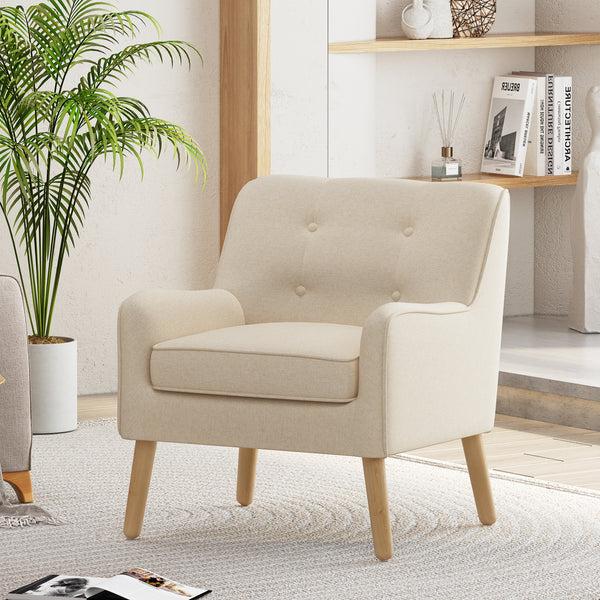gdf studio Tapara Mid-Century Modern Armchair - Tufted Fabric Accent Chair