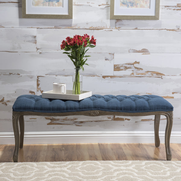 Gdf Studio Tasette Traditional Button Tufted Fabric Bench