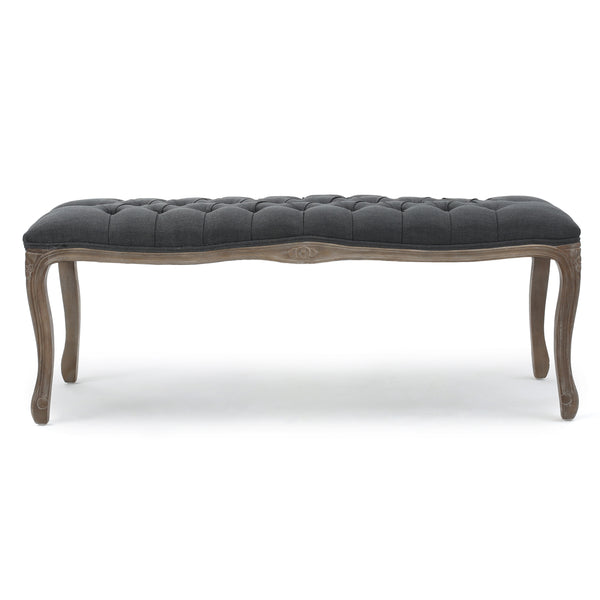 gdf studio Tassette Traditional Button Tufted Fabric Bench
