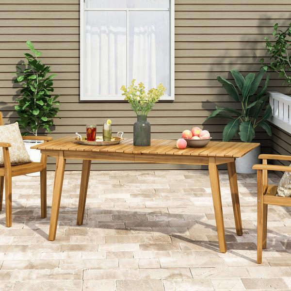 Gdf Studio Tavish Outdoor Rustic Acacia Wood Dining Table