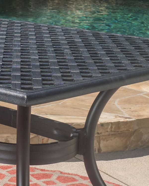 Gdf Studio Taylor Black Sand Cast Aluminum Rectangle Table