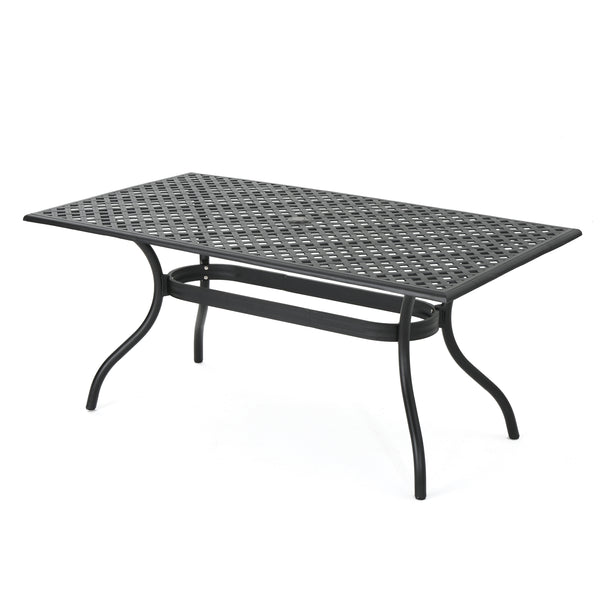 gdf studio Taylor Black Sand Cast Aluminum Rectangle Table