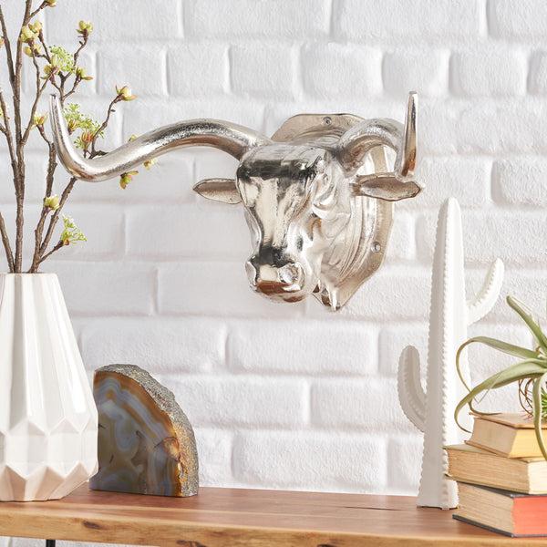 Gdf Studio Telfair Glynn Handcrafted Aluminum Bison Wall Decor