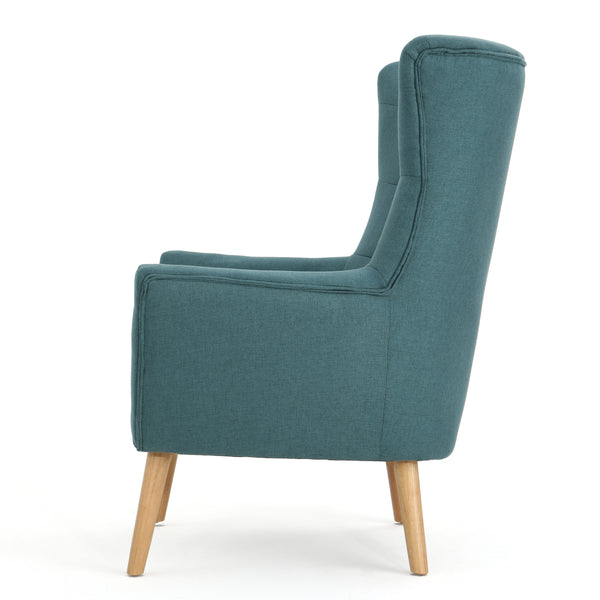 Gdf Studio Temescal Mid Century Modern Dark Teal Fabric Accent Chair