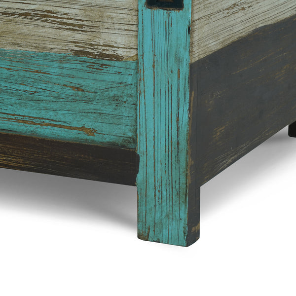 Gdf Studio Templin Boho Handmade Distressed Mango Wood Storage Coffee Table Multicolored