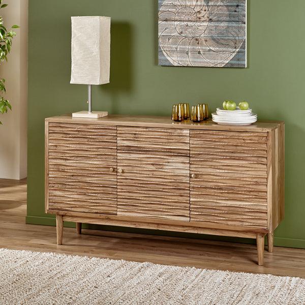 Gdf Studio Tennille Warrenton Boho Handcrafted 2 Door Acacia Wood Sideboard Natural