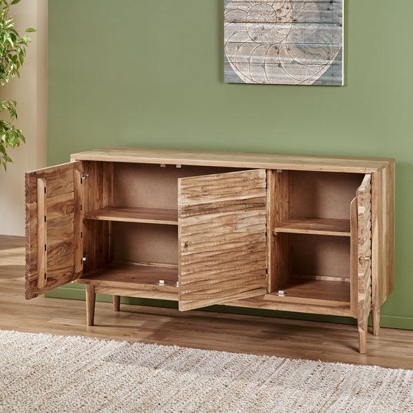 Gdf Studio Tennille Warrenton Boho Handcrafted 2 Door Acacia Wood Sideboard Natural