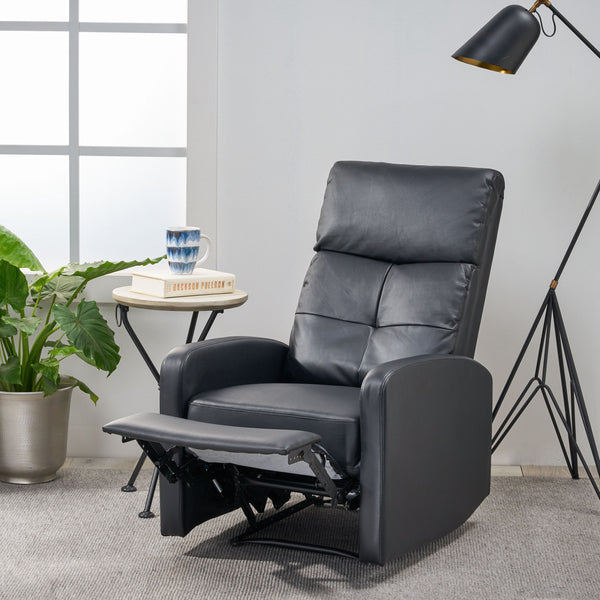 Gdf Studio Teyana Contemporary Pillow Top Leather Recliner