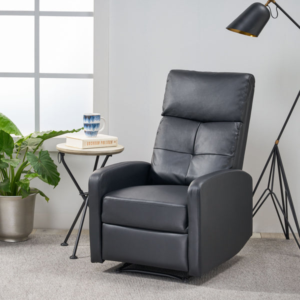 Gdf Studio Teyana Contemporary Pillow Top Leather Recliner