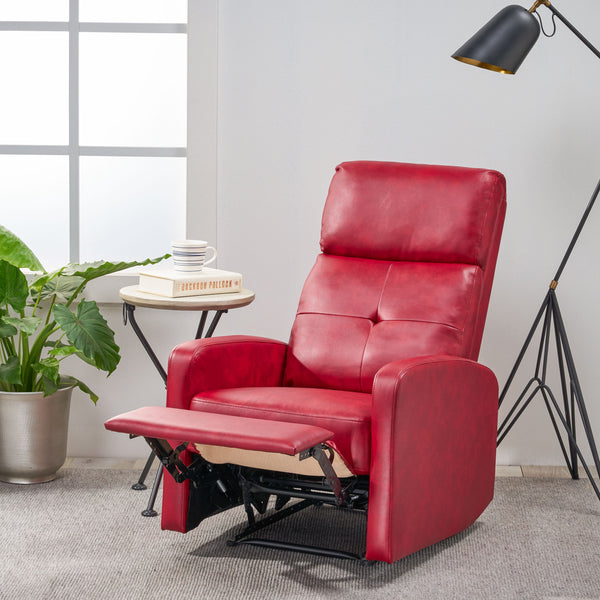 gdf studio Teyana Contemporary Pillow Top Leather Recliner